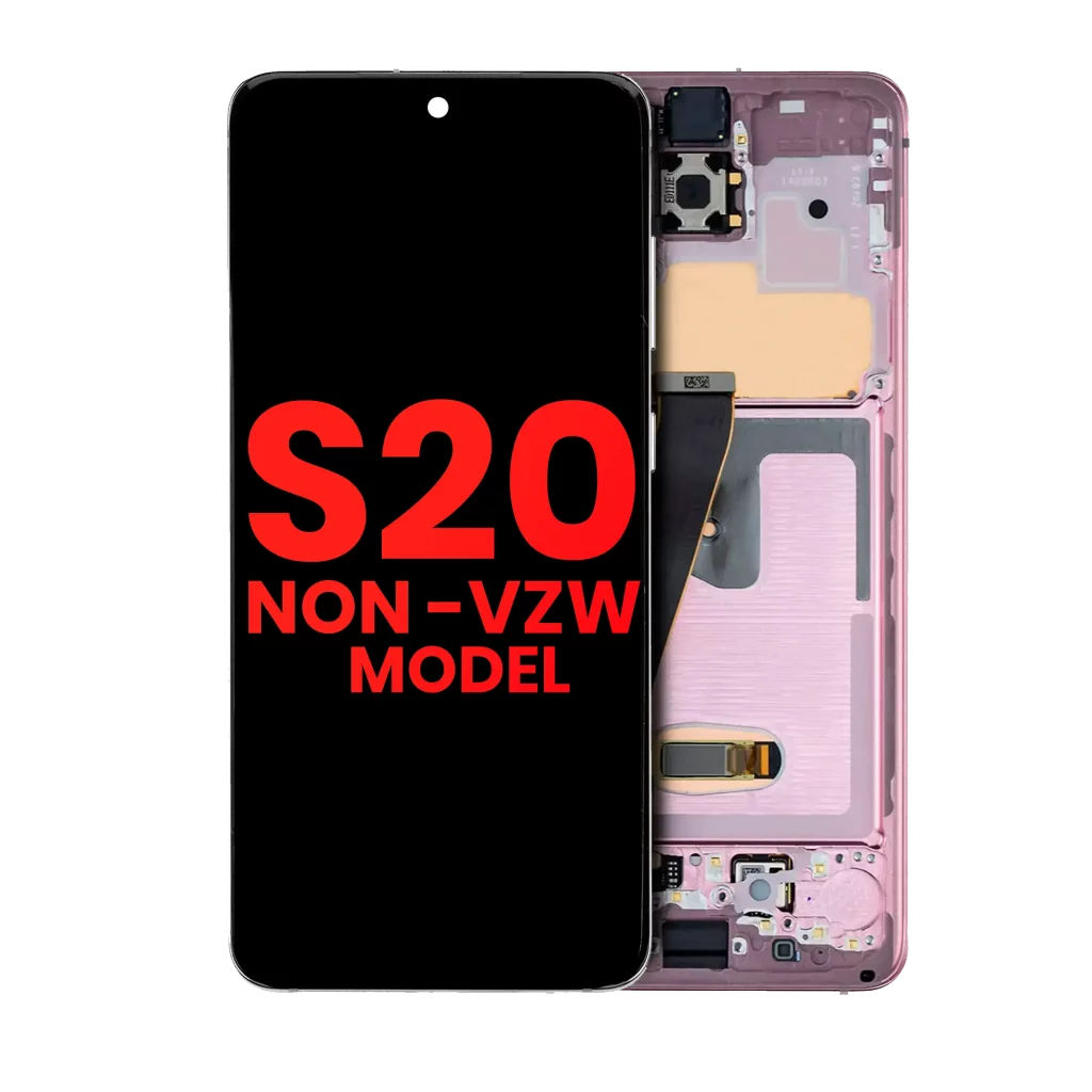 OLED Assembly With Frame For Samsung Galaxy S20 5G (Non-Verizon 5G UW Frame) (Aftermarket Plus) (Cloud Pink)