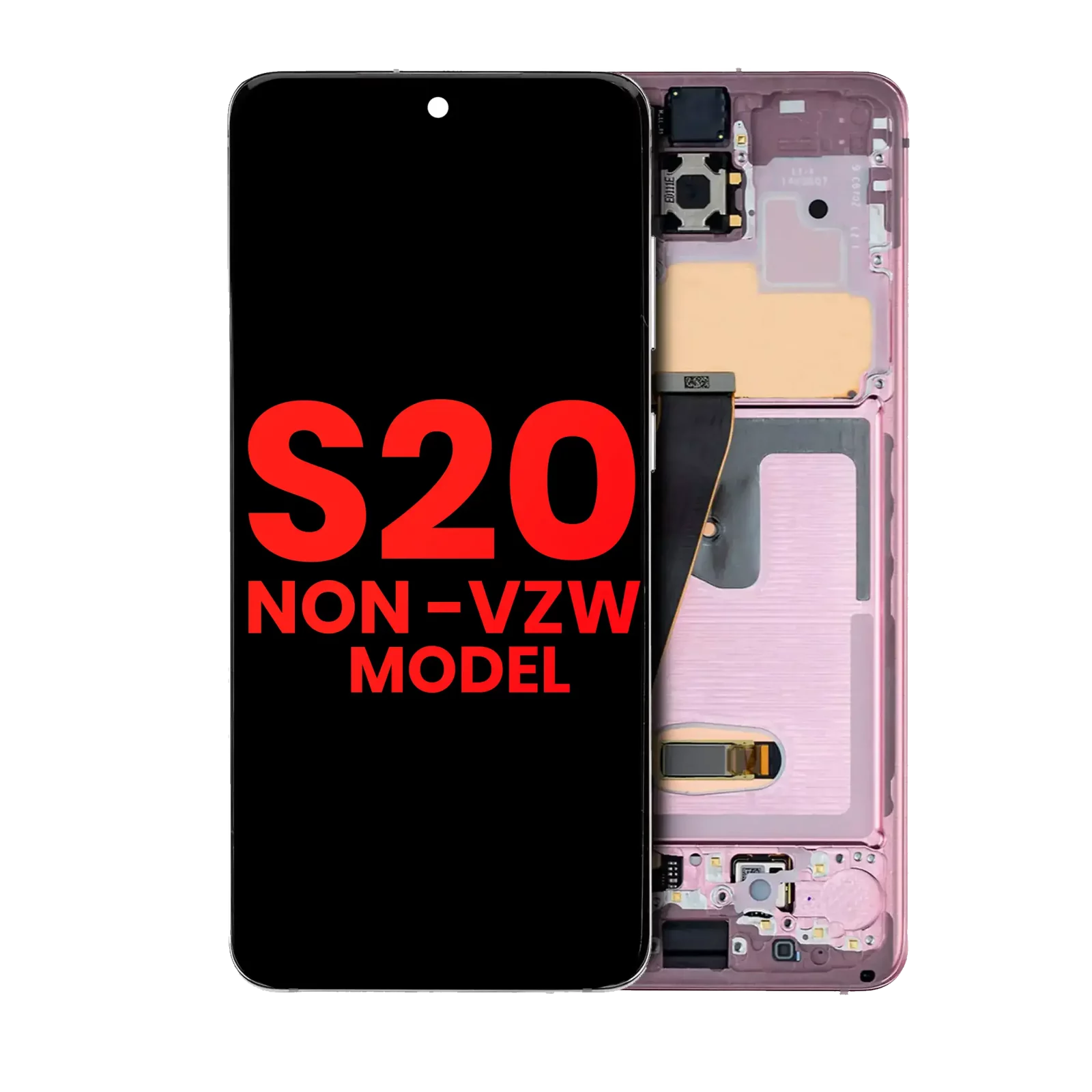 OLED Assembly With Frame For Samsung Galaxy S20 5G (Non-Verizon 5G UW Frame) (Aftermarket Plus) (Cloud Pink)