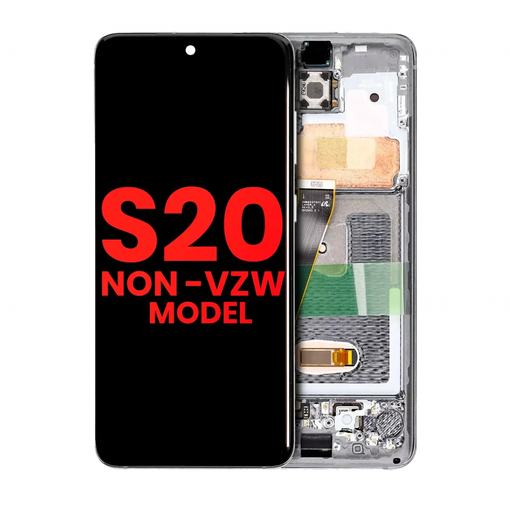 OLED Assembly With Frame For Samsung Galaxy S20 5G (Non-Verizon 5G UW Frame) (Aftermarket Plus) (Cloud White)
