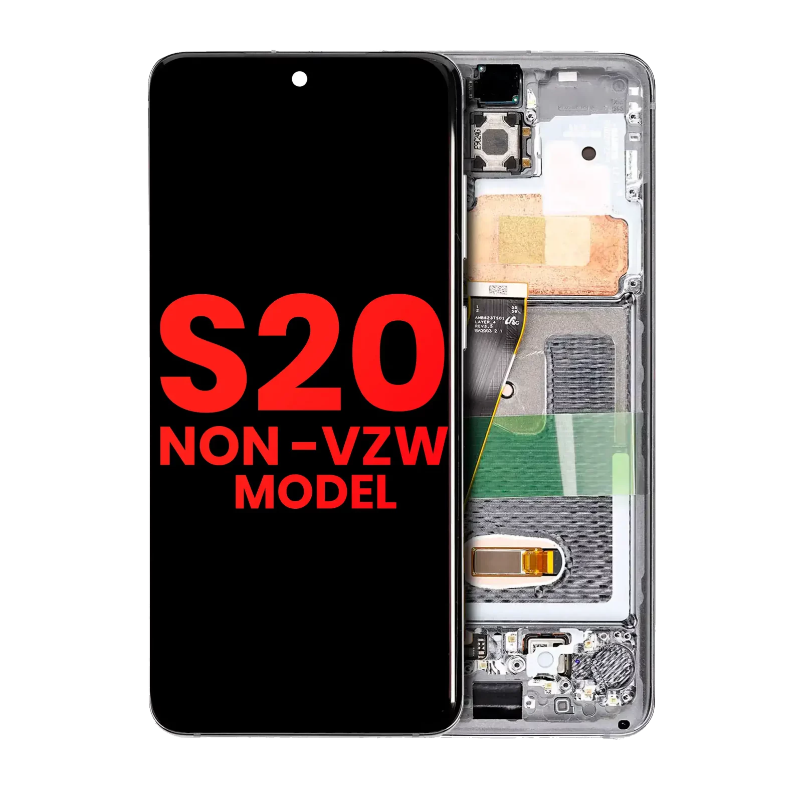 OLED Assembly With Frame For Samsung Galaxy S20 5G (Non-Verizon 5G UW Frame) (Aftermarket Plus) (Cloud White)