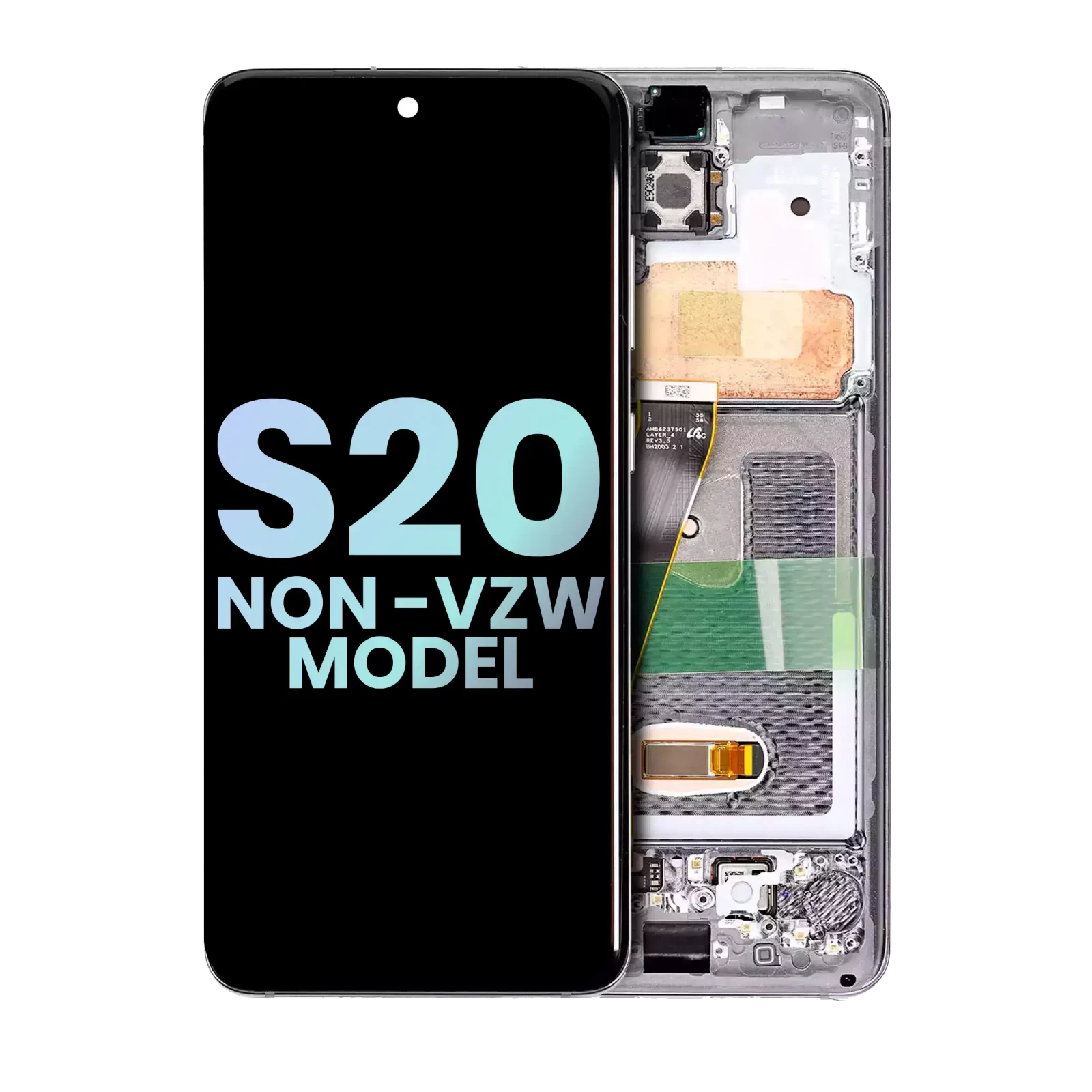 OLED Assembly With Frame For Samsung Galaxy S20 5G (Non-Verizon 5G UW Frame) (Service Pack) (Cloud White)