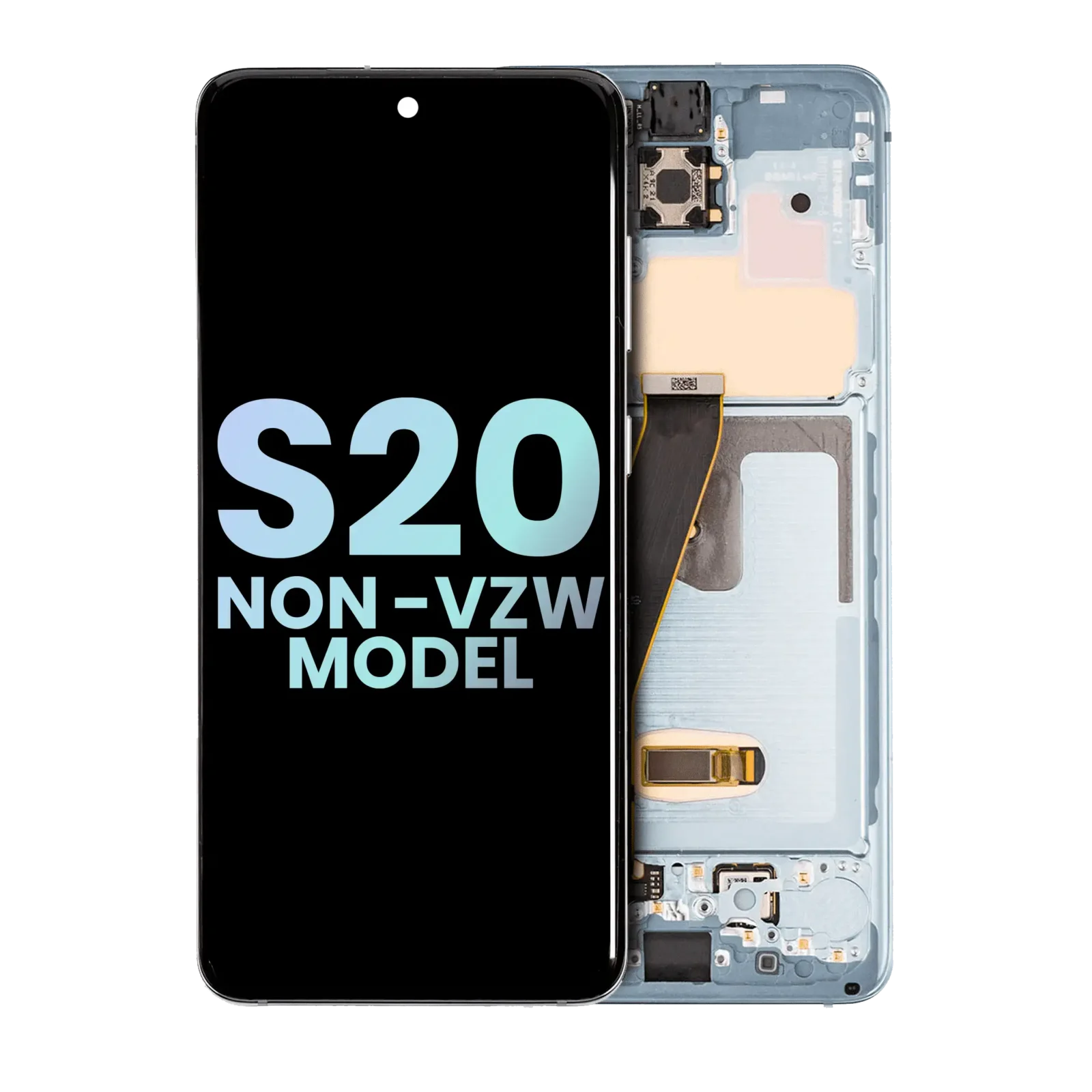 OLED Assembly With Frame For Samsung Galaxy S20 5G (Non-Verizon 5G UW Frame) (Service Pack) (Cloud Blue)