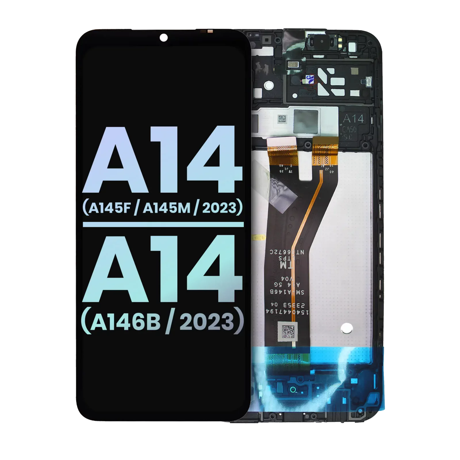 LCD Assembly With Frame For Samsung Galaxy A14 4G (A145F / A145M / 2023) / A14 5G (A146B / 2023) (International Version) (Service Pack) (All Colors)