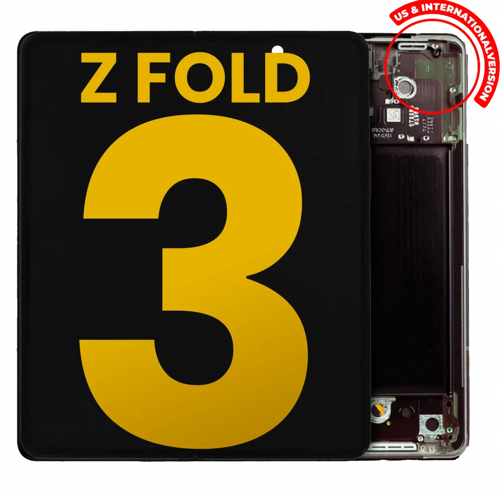 Inner OLED Assembly With Frame For Samsung Galaxy Z Fold 3 5G (US & International) (Refurbished) (Phantom Black)