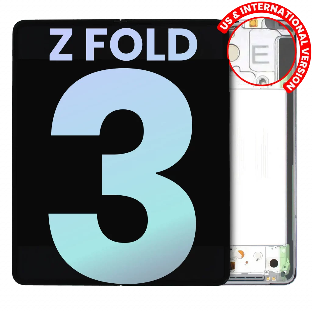 Inner OLED Assembly With Frame For Samsung Galaxy Z Fold 3 5G (US & International) (Service Pack) (Phantom Silver)