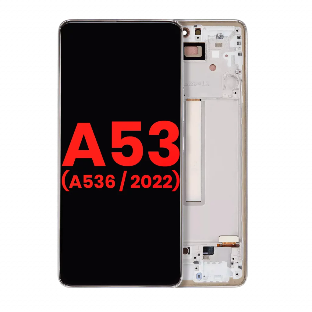 OLED Assembly With Frame For Samsung Galaxy A53 5G (A536 / 2022) (6.46") (Aftermarket Plus) (White)