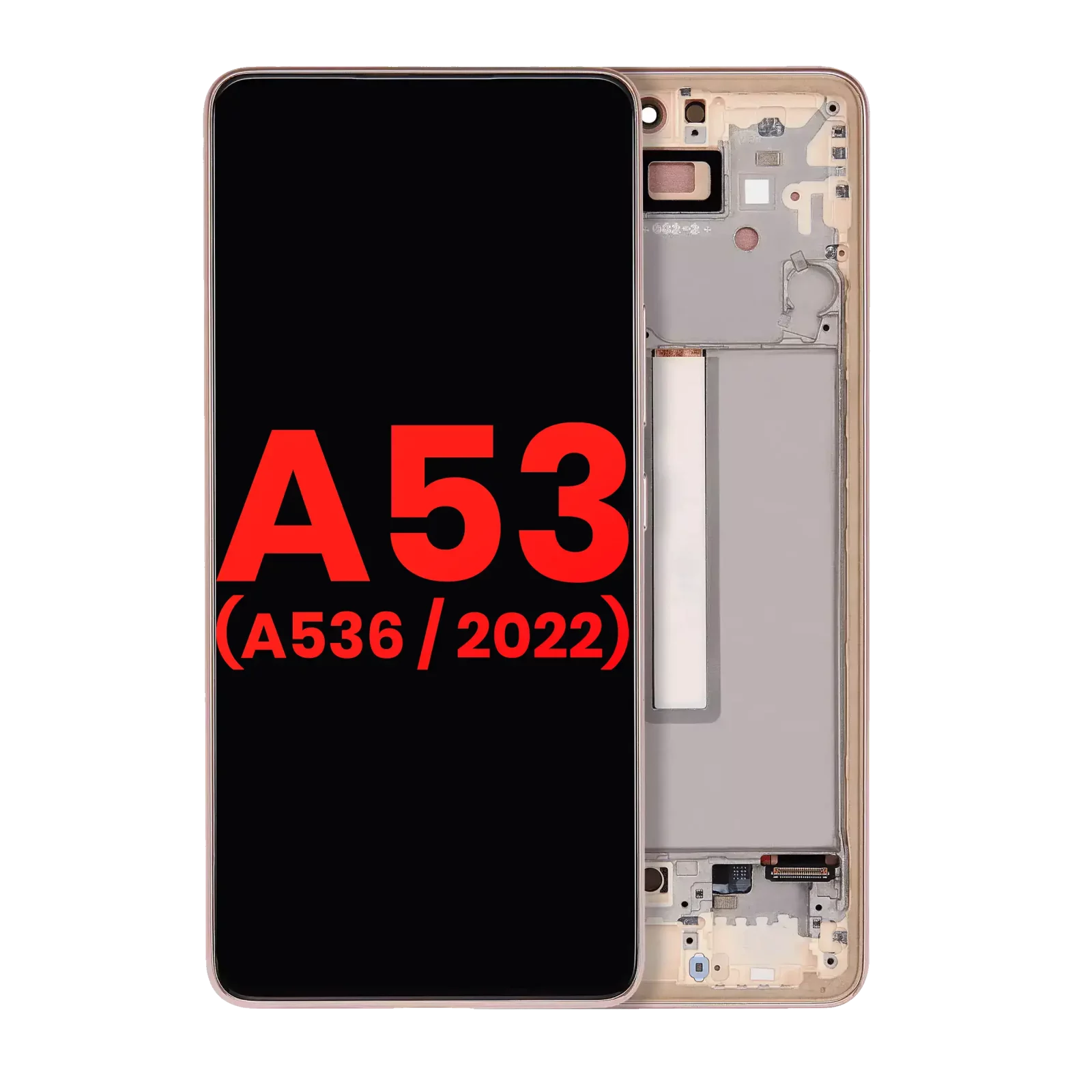 OLED Assembly With Frame For Samsung Galaxy A53 5G ( A536 / 2022) (6.46") (Aftermarket Plus) (Peach)