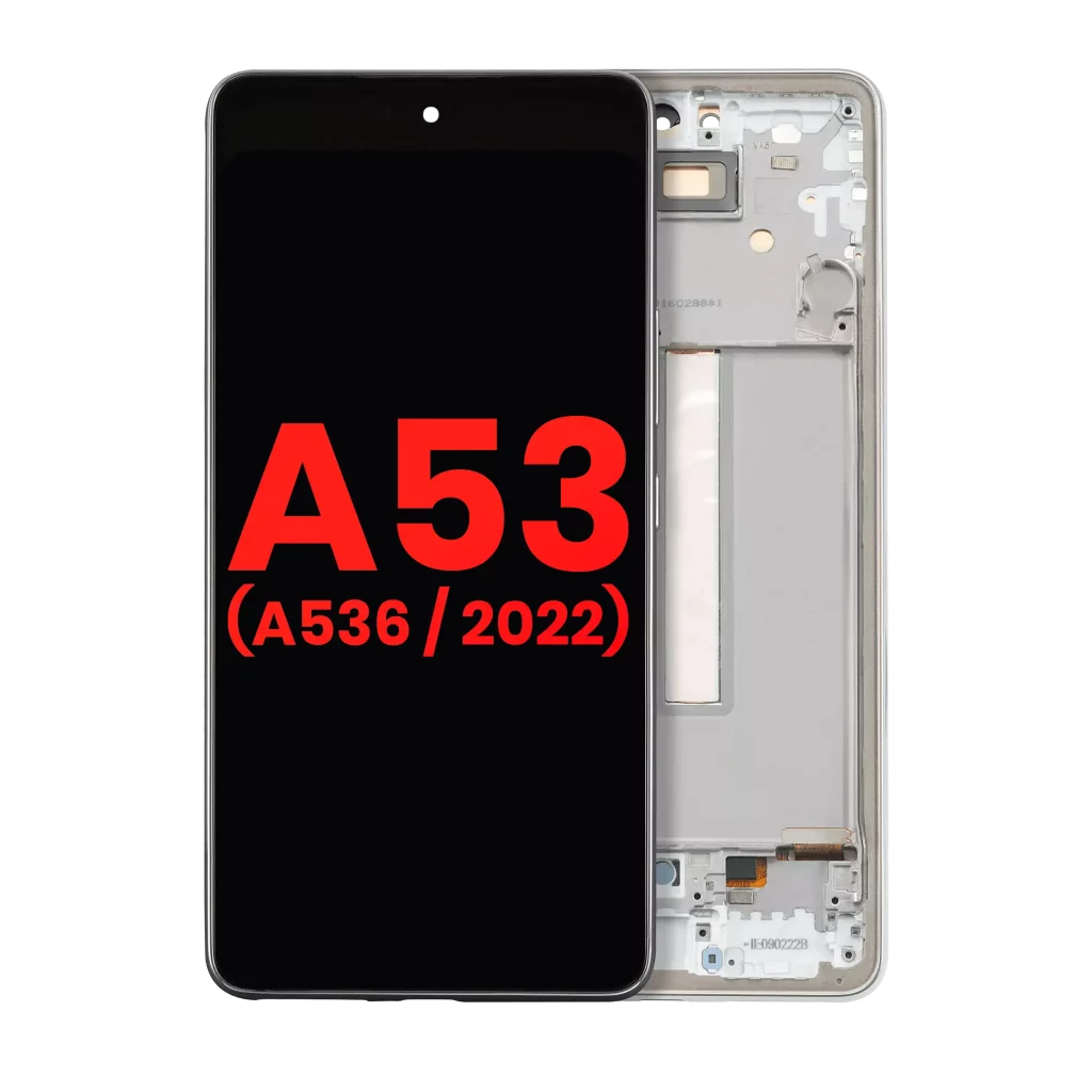 OLED Assembly With Frame For Samsung Galaxy A53 5G ( A536 / 2022) (6.36") (Aftermarket Plus) (White)