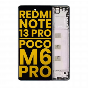 OLED Assembly With Frame For Xiaomi Redmi Note 13 Pro 4G / Xiaomi Poco M6 Pro 4G (Refurbished) (Forest Green)