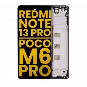 OLED Assembly With Frame For Xiaomi Redmi Note 13 Pro 4G / Xiaomi Poco M6 Pro 4G / Xiaomi Redmi Note 14S (Refurbished) (Midnight Black)
