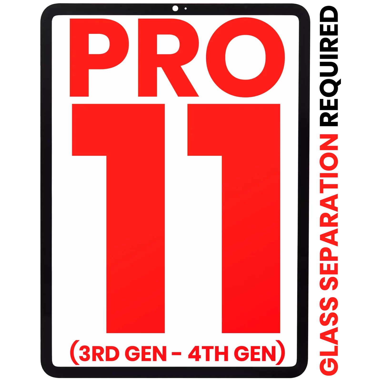 Front Glass For iPad Pro 11" 3rd Gen (2021) / iPad Pro 11" 4th Gen (2022) (Glass Separation Required)