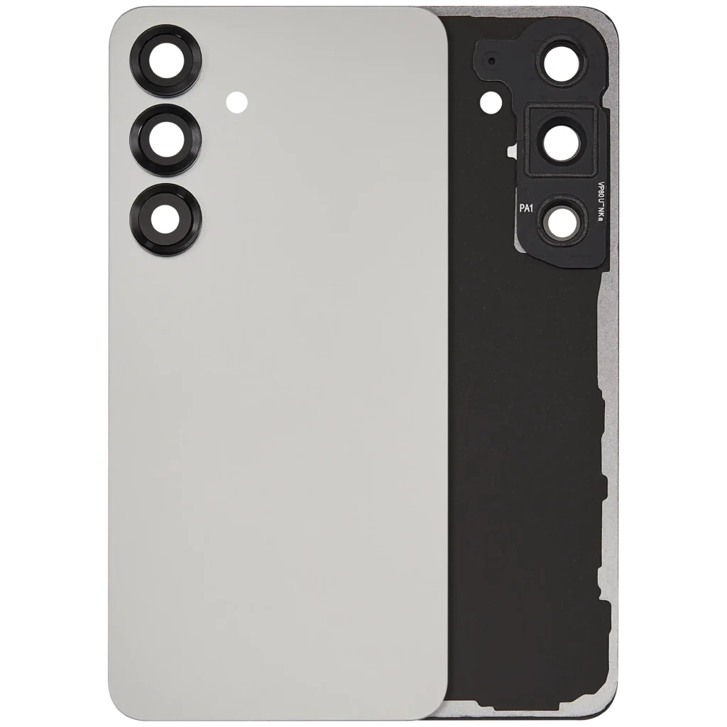 Back Cover Glass With Camera Lens For Samsung Galaxy S25 5G (No Logo) (Aftermarket Plus) (Silver Shadow)