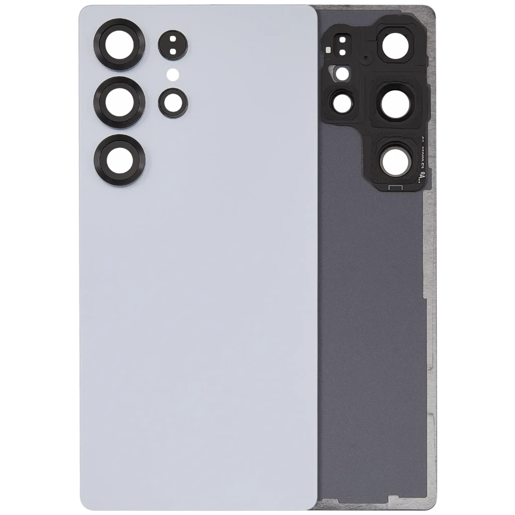 Back Cover Glass With Camera Lens For Samsung Galaxy S25 Ultra 5G (No Logo) (Aftermarket Plus) (Titanium Silver Blue)