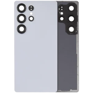 Back Cover Glass With Camera Lens For Samsung Galaxy S25 Ultra 5G (No Logo) (Aftermarket Plus) (Titanium Silver Blue)