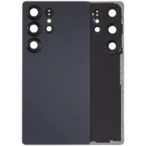 Back Cover Glass With Camera Lens For Samsung Galaxy S25 Ultra 5G (No Logo) (Aftermarket Plus) (Titanium Jet Black)