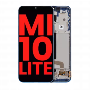 OLED Assembly With Frame For Xiaomi Mi 10 Lite 5G (Aftermarket Plus) (Aurora Blue)