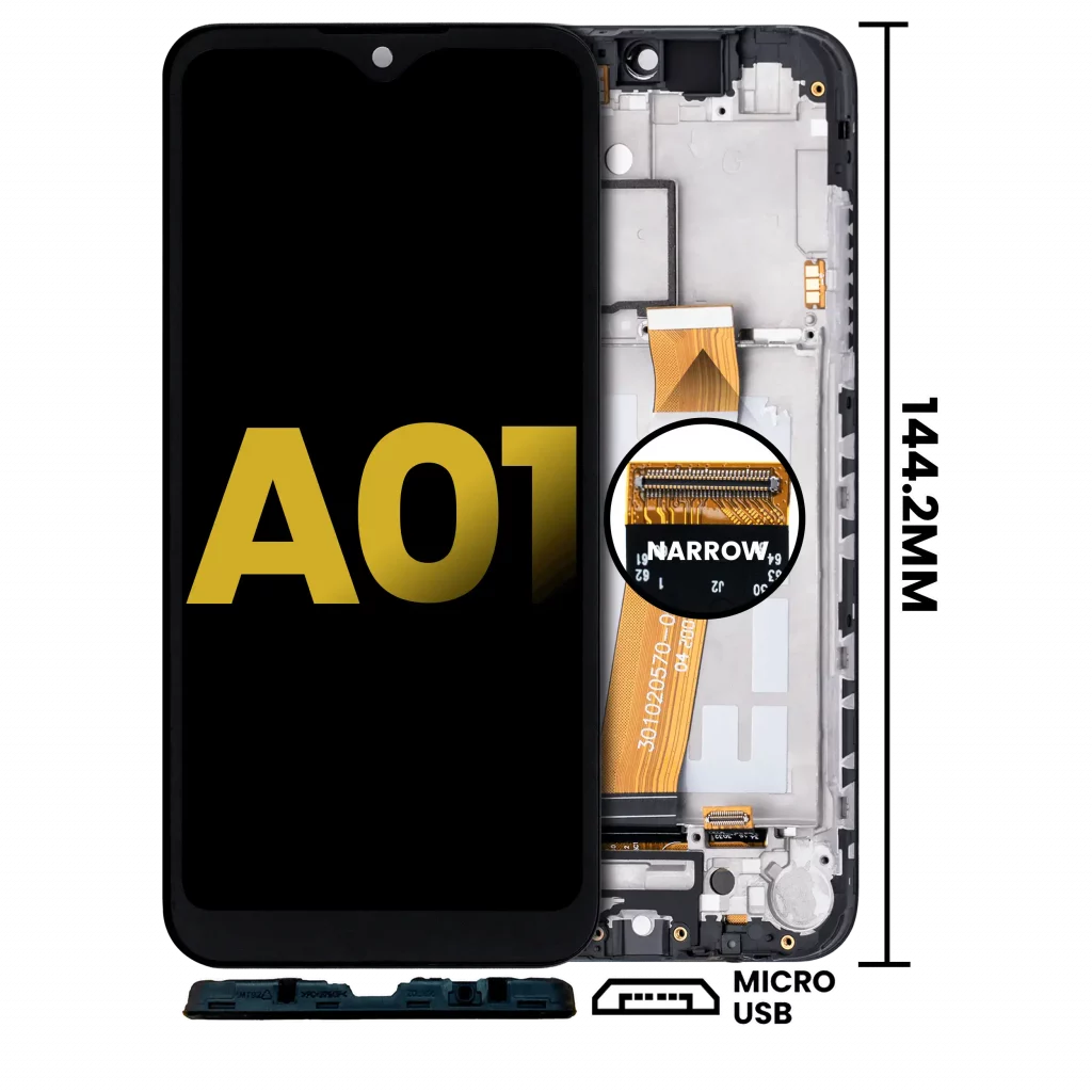 LCD Assembly With Frame For Samsung Galaxy A01 (Global Model) (Micro USB Frame) (Refurbished) (All Colors)