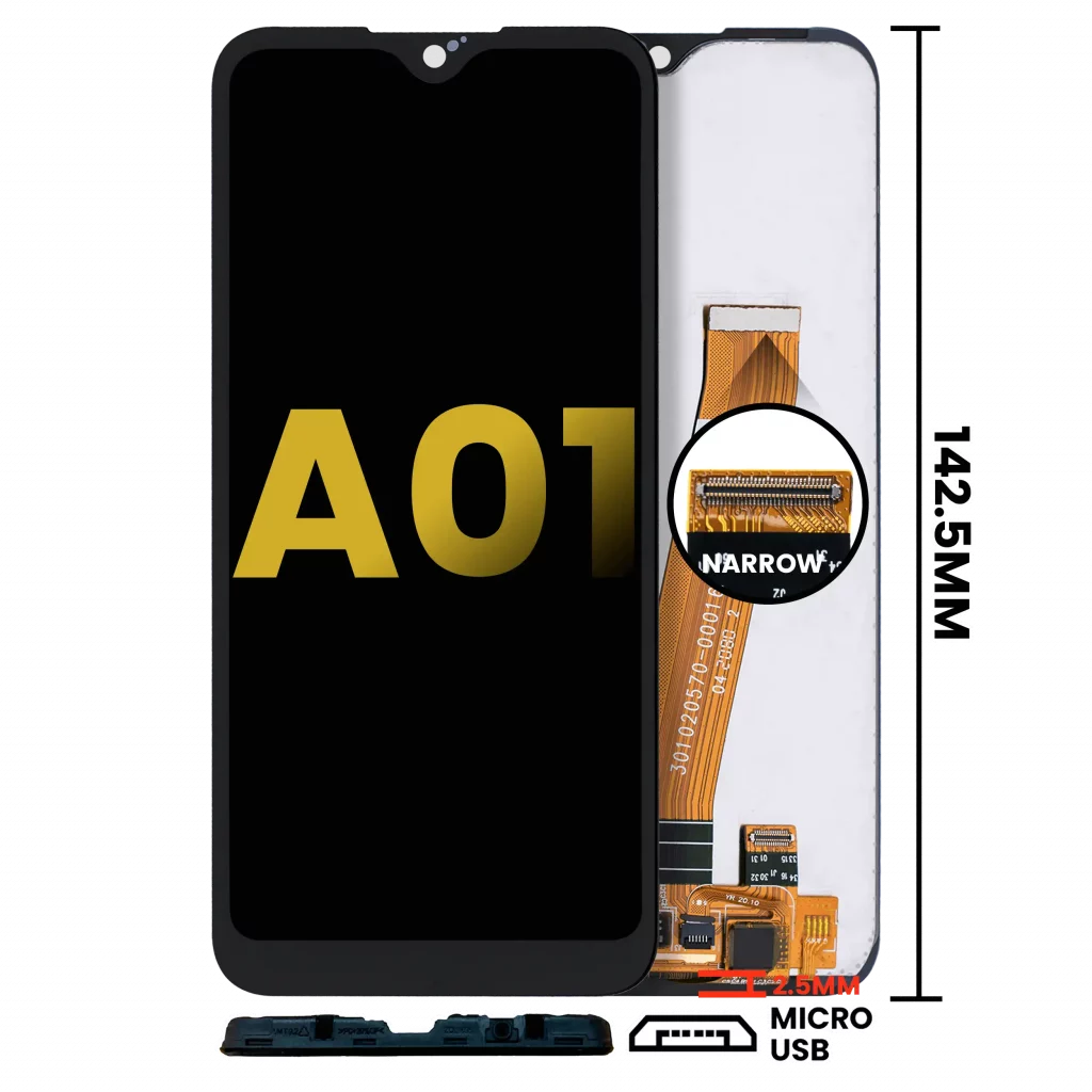 LCD Assembly Without Frame For Samsung Galaxy A01 (Global Model) (Micro USB Frame) (Refurbished) (All Colors)