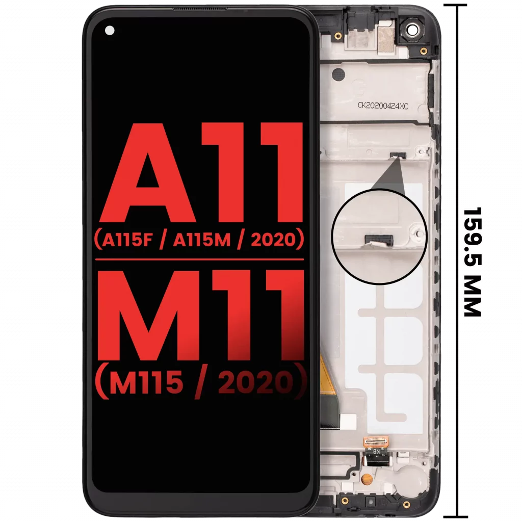 LCD Assembly With Frame For Samsung Galaxy A11 (A115F/ A115M / 2020) / M11 (M115 /2020) (International Version) (Aftermarket Plus) (All Colors)