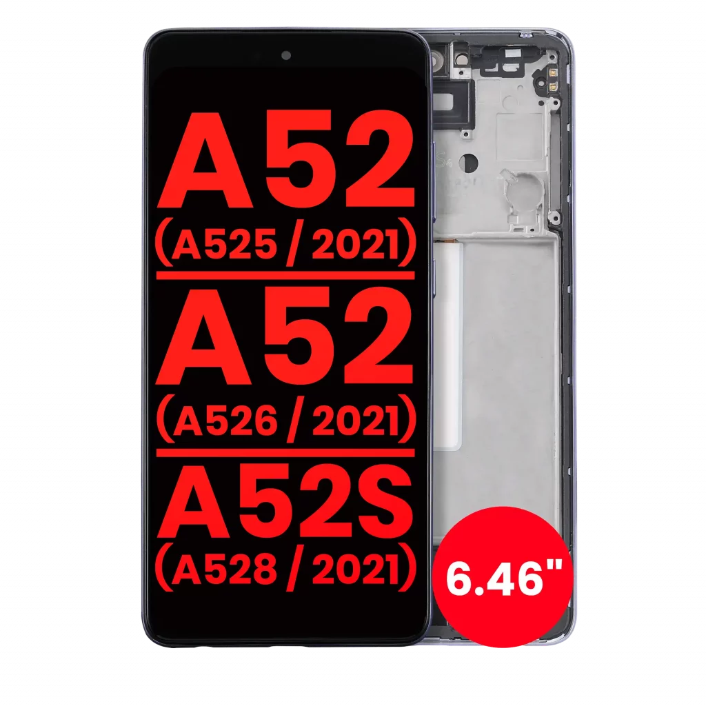 OLED Assembly With Frame For Samsung Galaxy A52 4G (A525 / 2021) / A52 5G (A526 / 2021) / A52S 5G (A528 / 2021) (6.46") (Aftermarket Plus) (Awesome Purple)