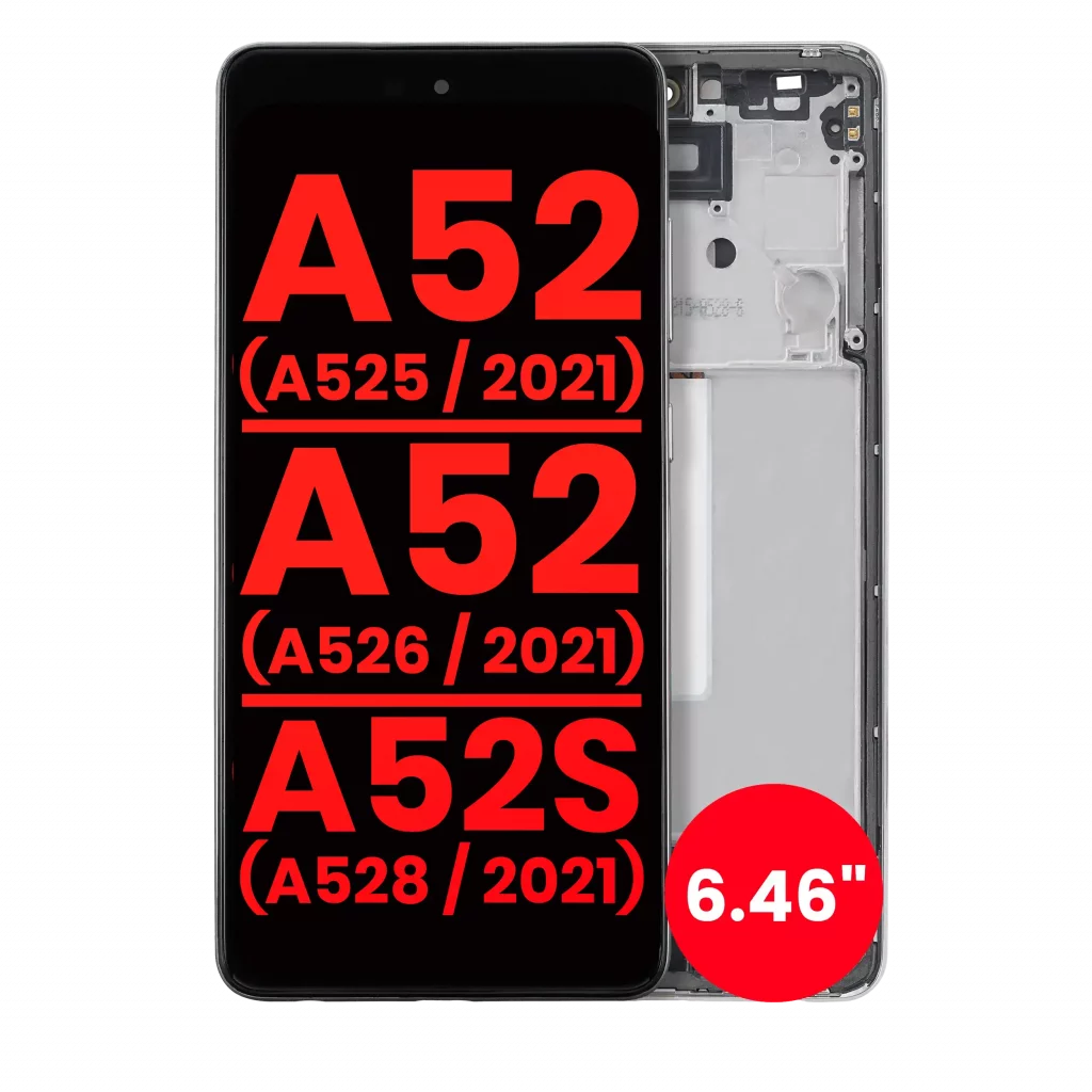 OLED Assembly With Frame For Samsung Galaxy A52 4G (A525 / 2021) / A52 5G (A526 / 2021) / A52S 5G (A528 / 2021) (6.46") (Aftermarket Plus) (Awesome White)