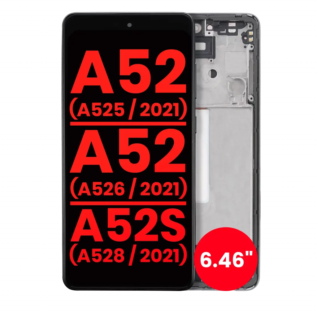OLED Assembly With Frame For Samsung Galaxy A52 4G (A525 / 2021) / A52 5G (A526 / 2021) / A52S 5G (A528 / 2021) (6.46") (Aftermarket Plus) (Awesome Black)
