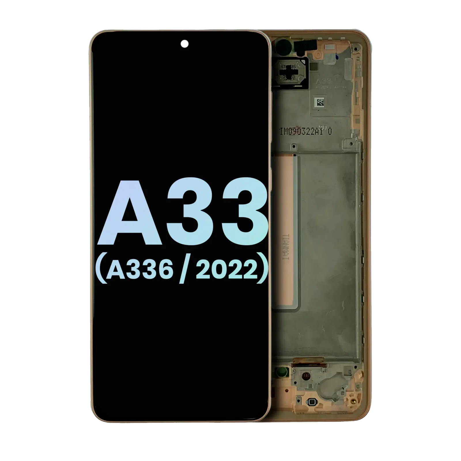 OLED Assembly With Frame For Samsung Galaxy A33 5G (A336 / 2022) (Service Pack) (Peach)