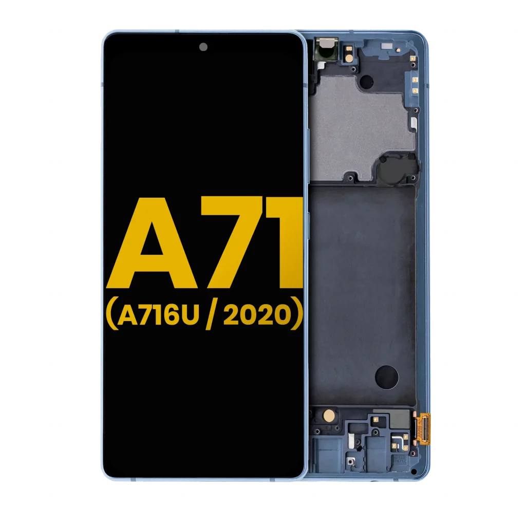 OLED Assembly With Frame For Samsung Galaxy A71 5G (A716U / 2020) (Refurbished) (Prism Cube Blue)
