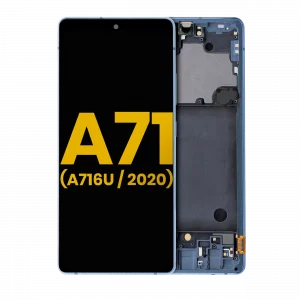OLED Assembly With Frame For Samsung Galaxy A71 5G (A716U / 2020) (Refurbished) (Prism Cube Blue)