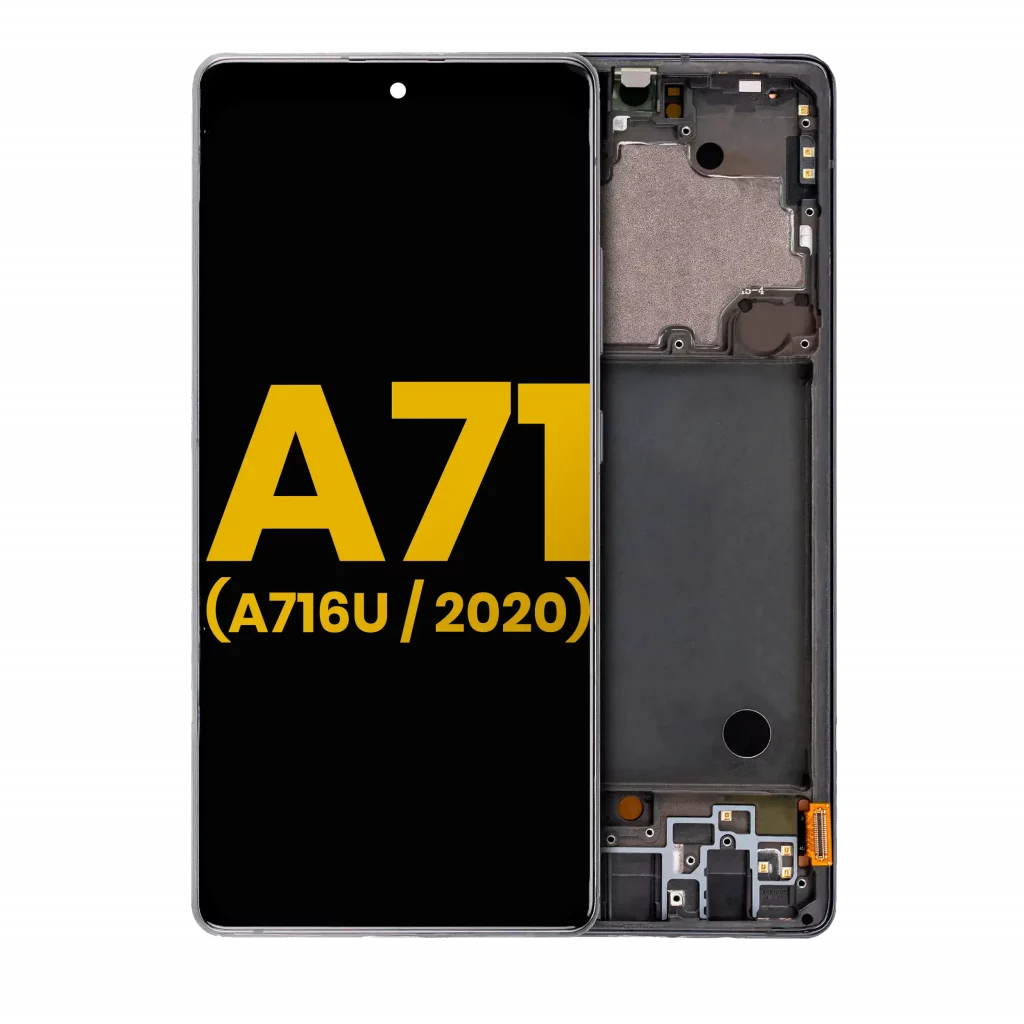 OLED Assembly With Frame For Samsung Galaxy A71 5G (A716U / 2020) (Refurbished) (Prism Cube Black)
