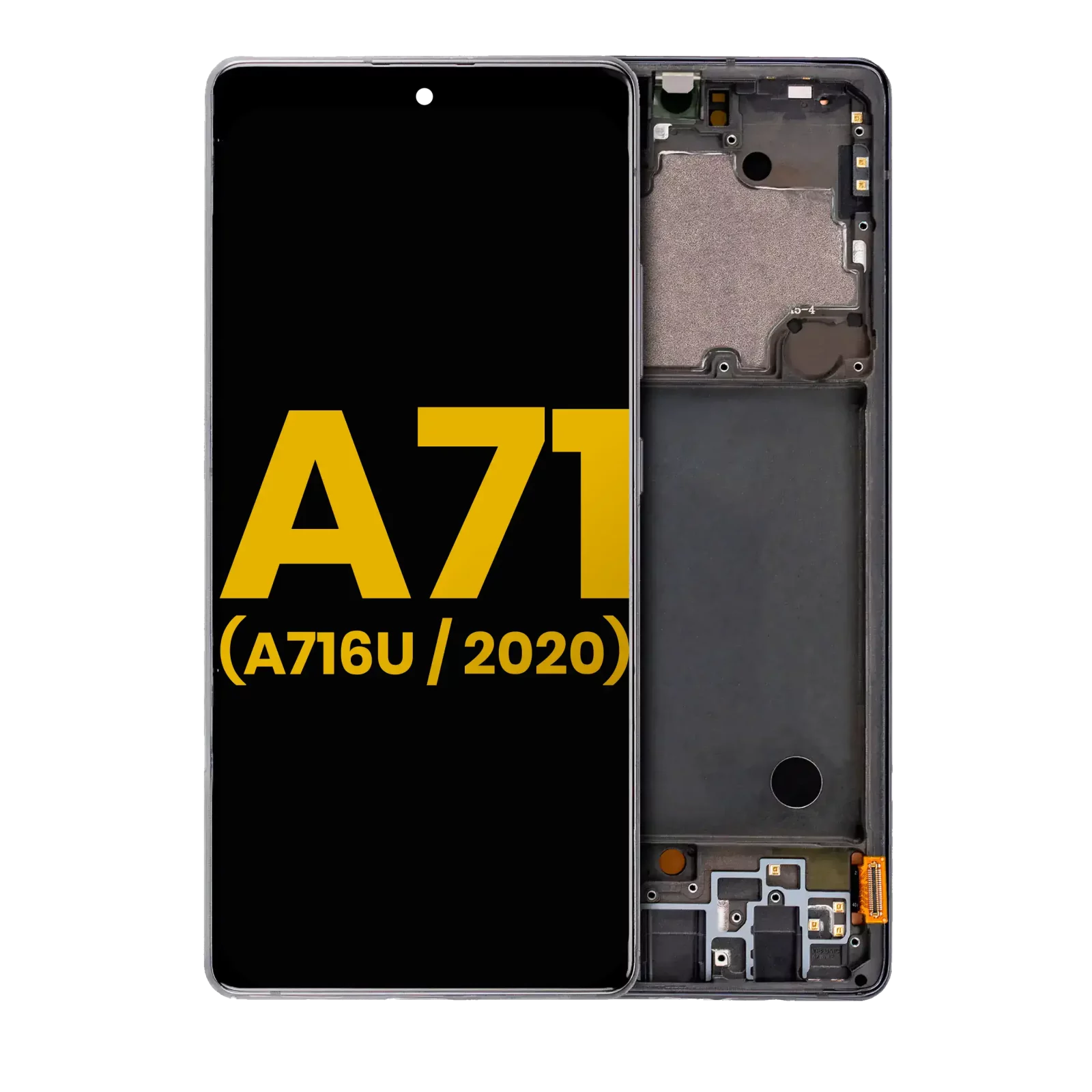OLED Assembly With Frame For Samsung Galaxy A71 5G (A716U / 2020) (Refurbished) (Prism Cube Black)