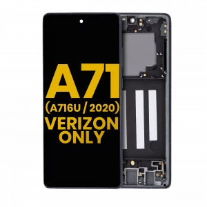 OLED Assembly With Frame For Samsung Galaxy A716V (A716V / 2020) (Verizon 5G UW Frame Only) (Refurbished) (Prism Cube Black)