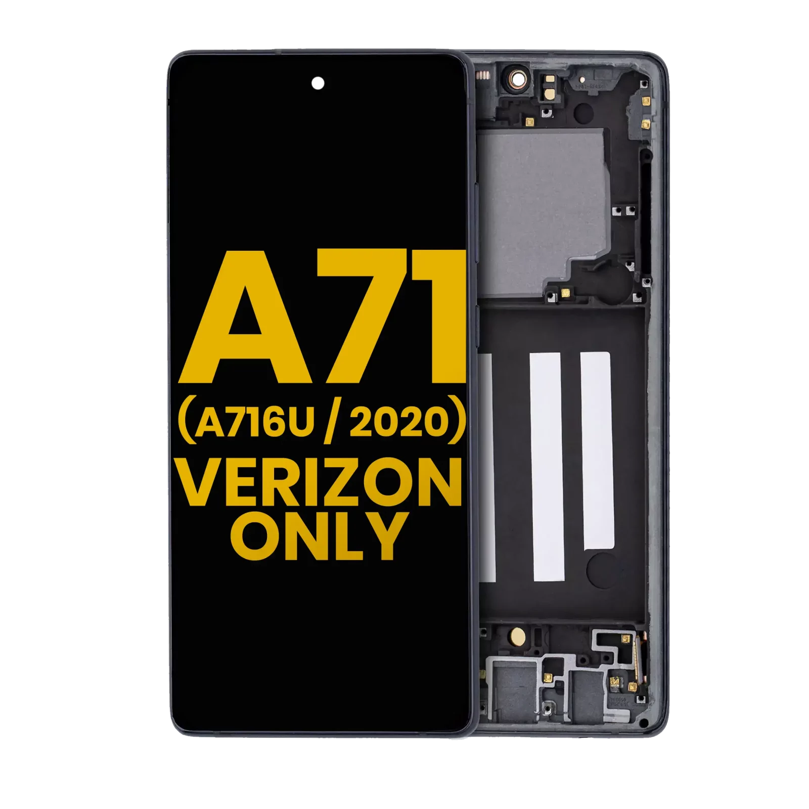 OLED Assembly With Frame For Samsung Galaxy A716V (A716V / 2020) (Verizon 5G UW Frame Only) (Refurbished) (Prism Cube Black)