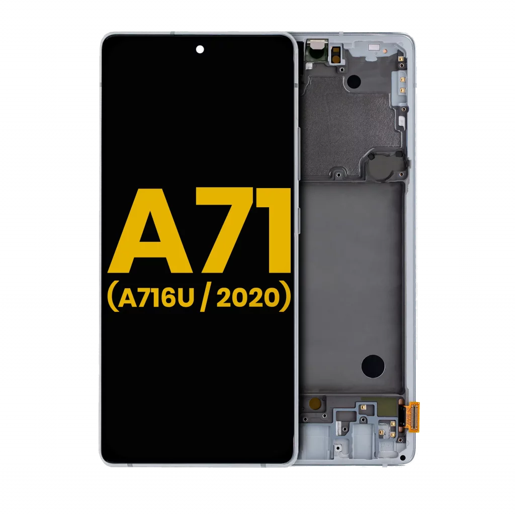 OLED Assembly With Frame For Samsung Galaxy A71 5G (A716U / 2020) (Refurbished) (Prism Cube Silver)