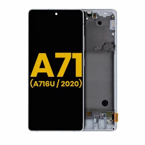 OLED Assembly With Frame For Samsung Galaxy A71 5G (A716U / 2020) (Refurbished) (Prism Cube Silver)