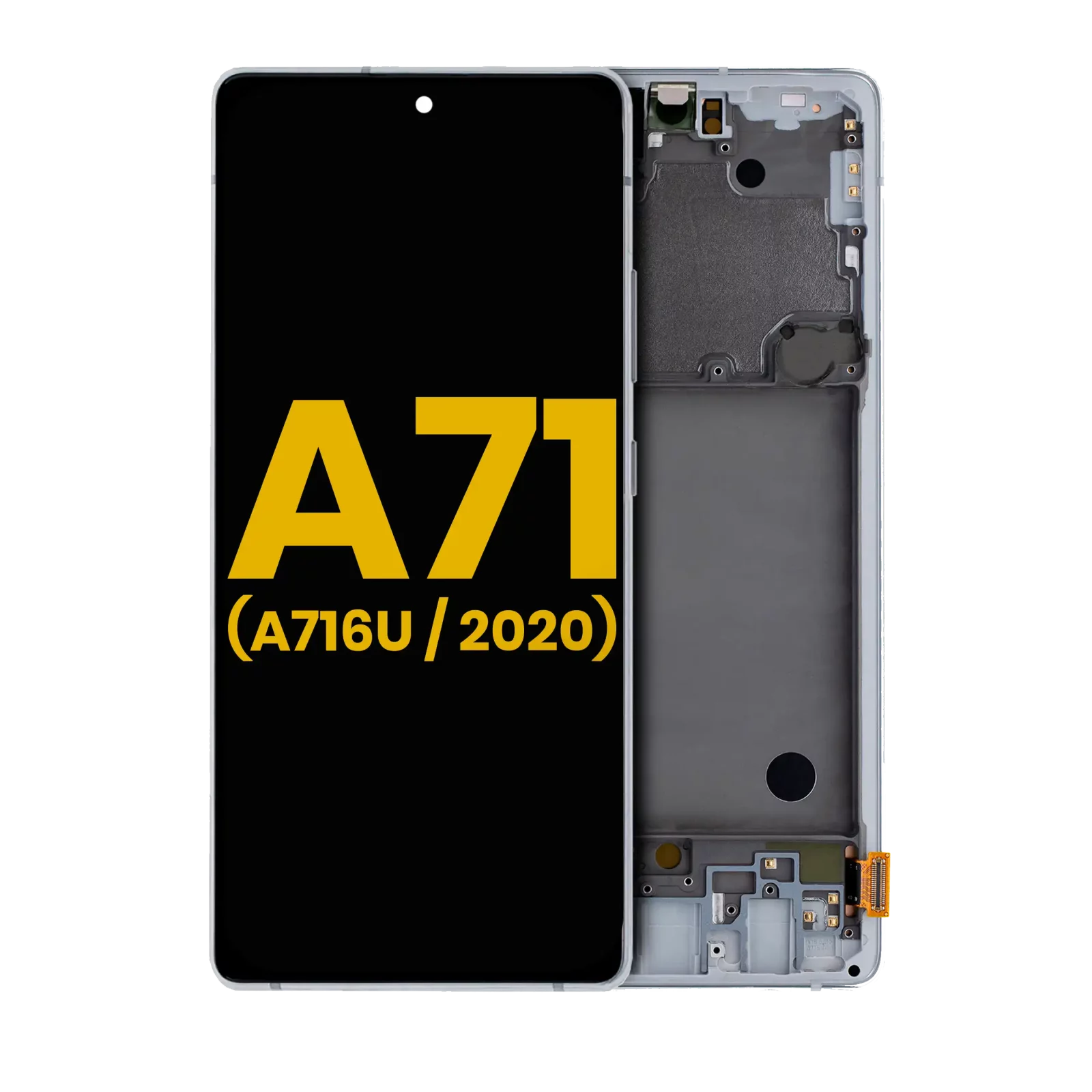OLED Assembly With Frame For Samsung Galaxy A71 5G (A716U / 2020) (Refurbished) (Prism Cube Silver)