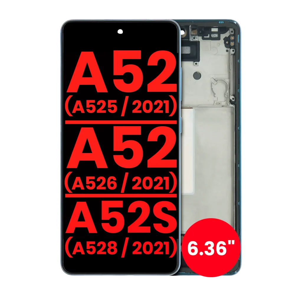 OLED Assembly With Frame For Samsung Galaxy A52 4G (A525 / 2021) / A52 5G (A526 / 2021) / A52S 5G (A528 / 2021) (6.36") (Aftermarket Plus) (Awesome Blue)