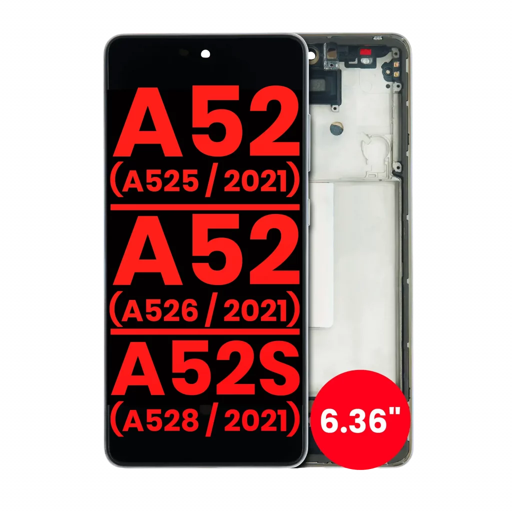 OLED Assembly With Frame For Samsung Galaxy A52 4G (A525 / 2021) / A52 5G (A526 / 2021) / A52S 5G (A528 / 2021) (6.36") (Aftermarket Plus) (Awesome White)