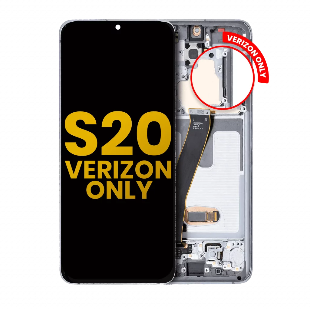 OLED Assembly With Frame For Samsung Galaxy S20 5G (Verizon 5G UW Frame Only) (Refurbished) (Cloud White)
