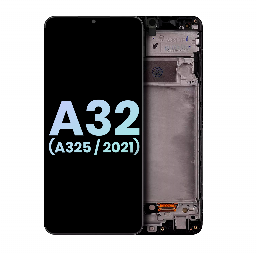 LCD Assembly With Frame For Samsung Galaxy A32 4G (A325 / 2021) (Service Pack) (Awesome Black)
