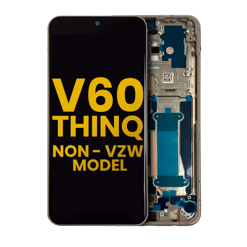 OLED Assembly With Frame For LG V60 ThinQ 5G (Non-Verizon 5G UW Frame) (Refurbished) (Classy Blue / Gold Frame)