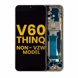 OLED Assembly With Frame For LG V60 ThinQ 5G (Non-Verizon 5G UW Frame) (Refurbished) (Classy Blue / Gold Frame)