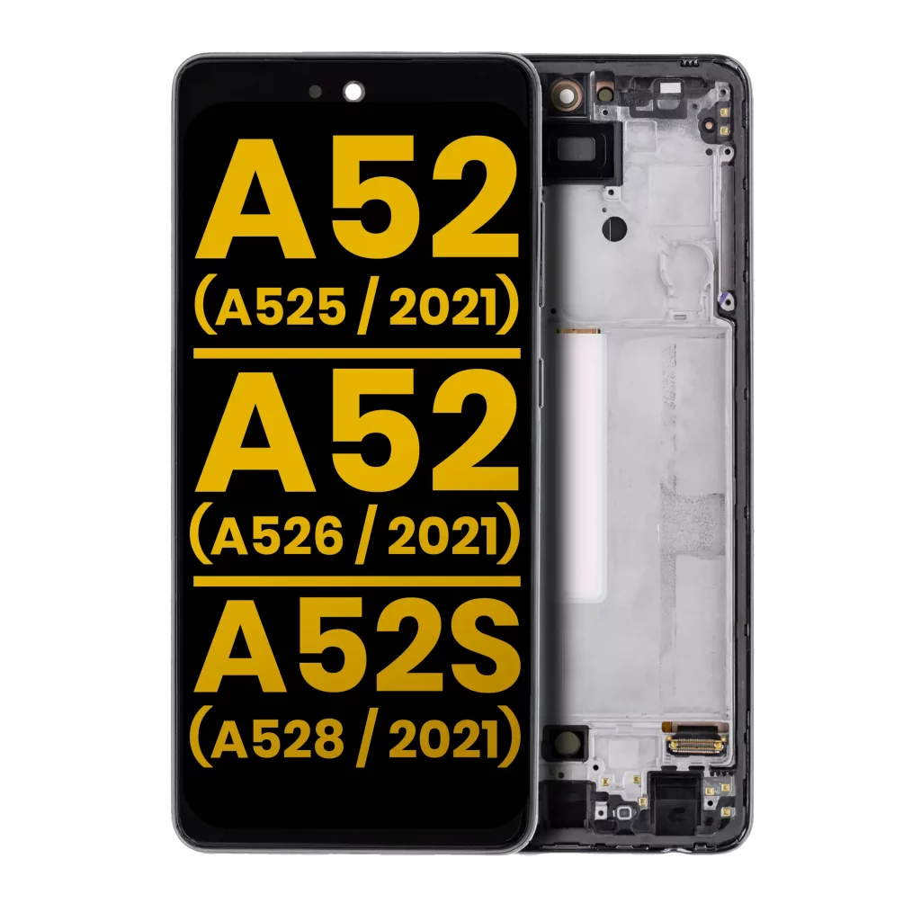 OLED Assembly With Frame For Samsung Galaxy A52 4G (A525 / 2021) / A52 5G (A526 / 2021) / A52S 5G (A528 / 2021) (Refurbished) (Awesome White)