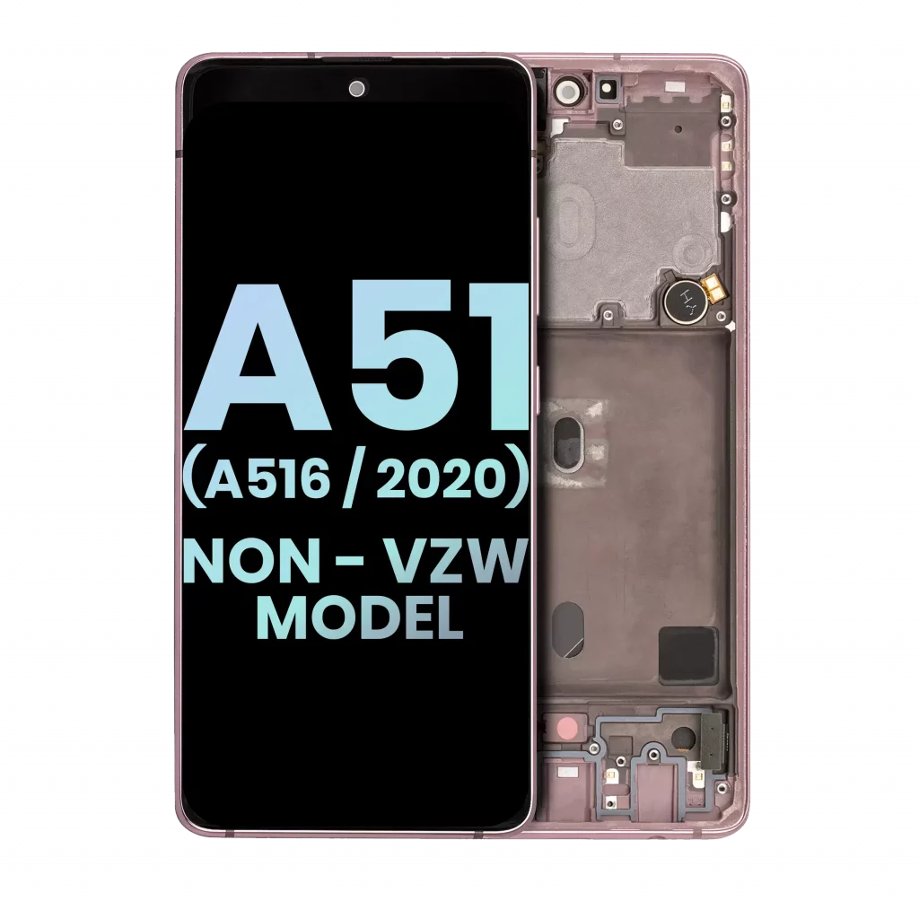 OLED Assembly With Frame For Samsung Galaxy A51 5G (A516 / 2020) (Non-Verizon 5G UW Frame) (Service Pack) (Prism Cube Pink)