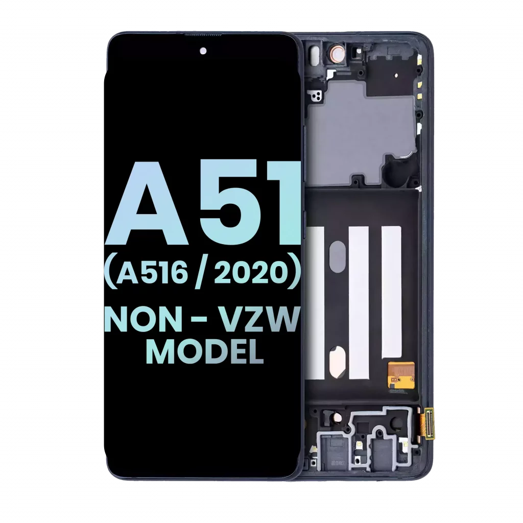 OLED Assembly With Frame For Samsung Galaxy A51 5G (A516 / 2020) (Non-Verizon 5G UW Frame) (Service Pack) (Prism Cube Black)