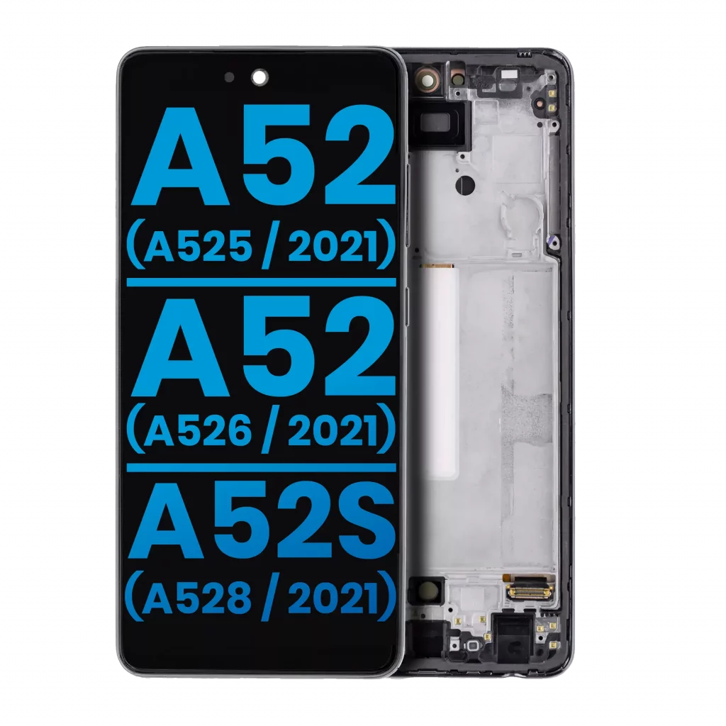 LCD Assembly With Frame (Without Finger Print Sensor) For Samsung Galaxy A52 4G (A525 / 2021) / A52 5G (A526 / 2021) / A52S (A528 / 2021) (Aftermarket : Incell) (Awesome Black)