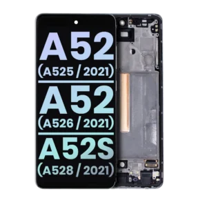 OLED Assembly With Frame For Samsung Galaxy A52 4G (A525 / 2021) / A52 5G (A526 / 2021) / A52S 5G (A528 / 2021) (Service Pack) (Awesome White)
