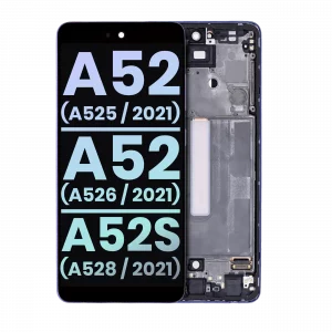 OLED Assembly With Frame For Samsung Galaxy A52 4G (A525 / 2021) / A52 5G (A526 / 2021) / A52S 5G (A528/2021) (Service Pack) (Awesome Violet)