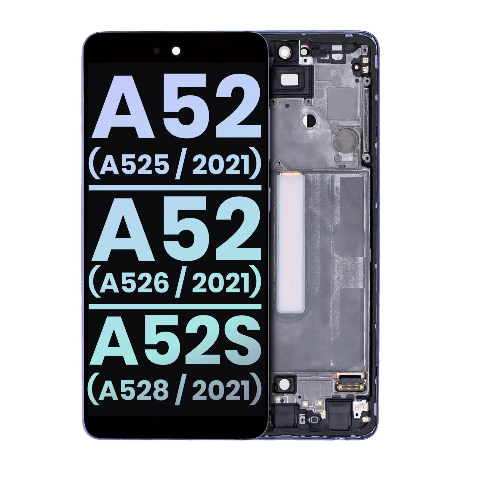 OLED Assembly With Frame For Samsung Galaxy A52 4G (A525 / 2021) / A52 5G (A526 / 2021) / A52S 5G (A528/2021) (Service Pack) (Awesome Violet)