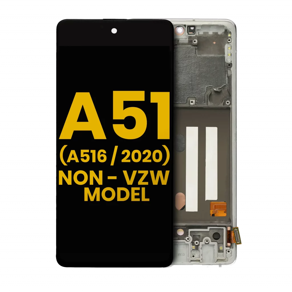 OLED Assembly With Frame For Samsung Galaxy A51 5G (A516 / 2020) (Non-Verizon 5G UW Frame) (Refurbished) (Prism Cube White)